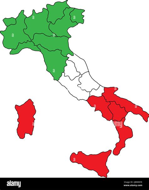 Mapa De Italia Con Fronteras Regionales Mapa Pol Tico Italiano