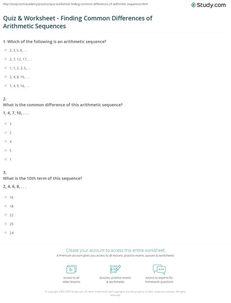 Arithmetic Sequences And Series Worksheet Ame My Id