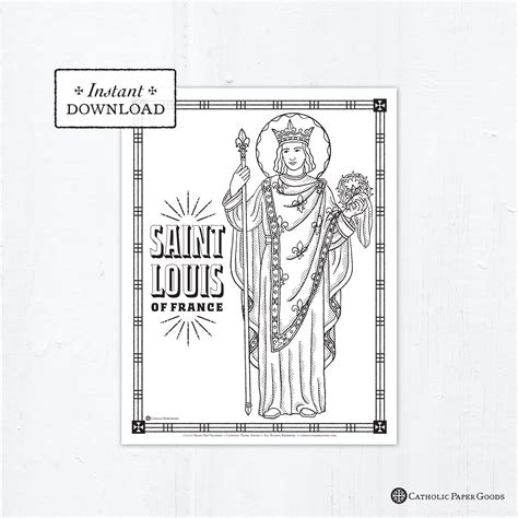 Catholic Coloring Page Saint Louis Of France Catholic Saints