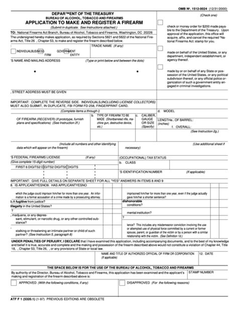 Top 6 Atf Form 1 Templates free to download in PDF format