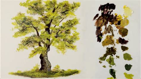 How To Paint A Tree In Acrylics Lesson 1 Easy Drawing Step By Step Ll The Art Official Youtube