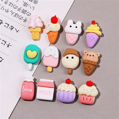 1PCS Milk Cone Ice Cream DIY Sandals Shoes Decorations Buckle Button