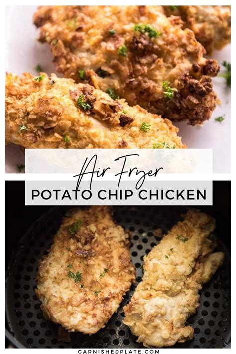 Air Fryer Potato Chip Chicken Garnished Plate