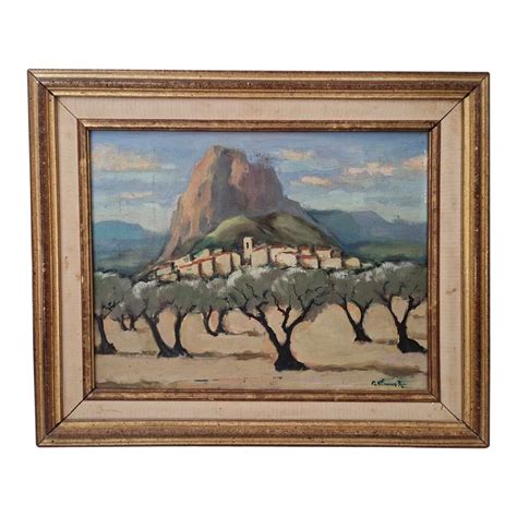 Mid Century Provence Landscape In Original Frame Chairish