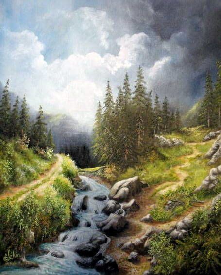 Mountain landscape, Landscape art, Landscape paintings