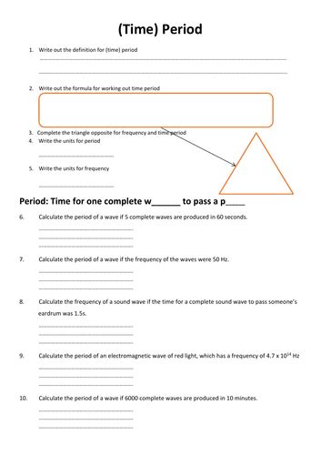 Ks4 Gcse Physics Wave Formula Worksheet With Questions And Answers Teaching Resources