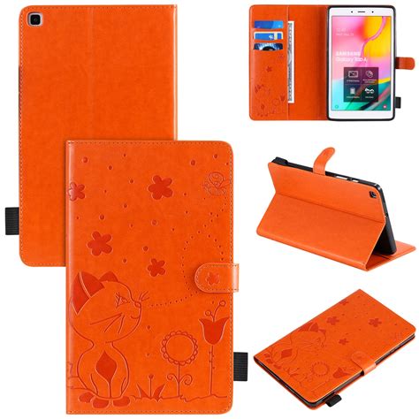 Galaxy Tab A 8 0 2019 Case Dteck Embossed Cat Pu Leather Folio Case