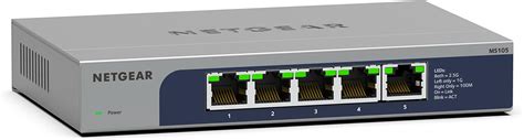 Netgear 5 Port Multi Gigabit Ethernet Unmanaged Network Switch Ms105 With 5 X 1g25g