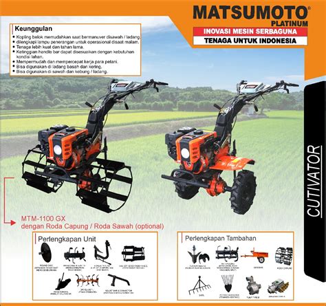 Mtm Gx Tiller Machine Cultivator Matsumoto Karya Delitama