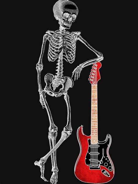 Skeleton Bass Guitar Guy Tee Halloween Rock Bands Musicians T Shirt For Sale By Megiwu