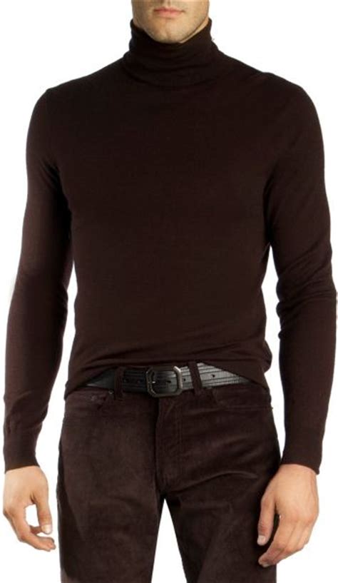 Ralph Lauren Black Label Turtleneck Sweater In Brown For Men Lyst