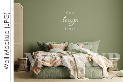 Bedroom Wall Mockup JPG | Print Templates ~ Creative Market