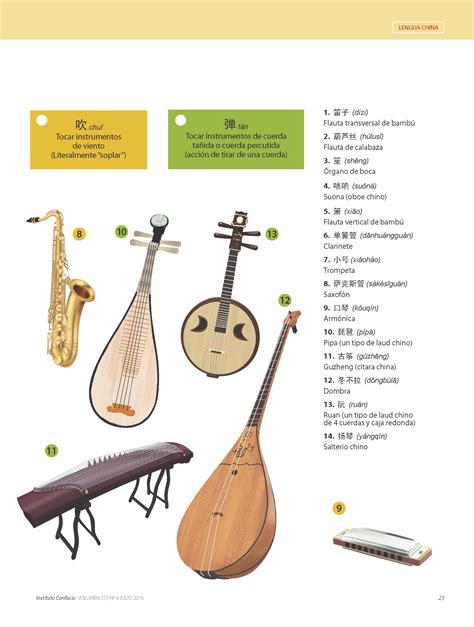 Ejercicios Y Material Didáctico Sobre Los Instrumentos Musicales Chinos