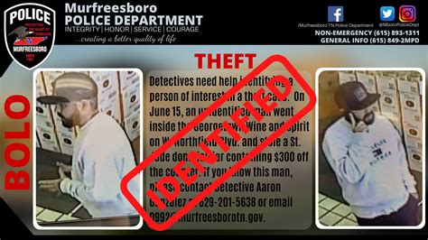 Murfreesboro Tn Police Department On Twitter Bolo Canceled The