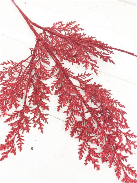 Red Glitter Cedar Stem Kelea S Florals