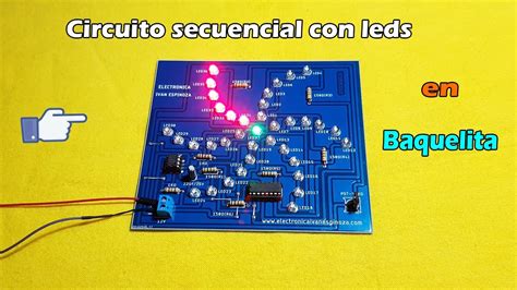 Circuito secuencial con leds muy sencillo en baquelita | Parte 2 ...