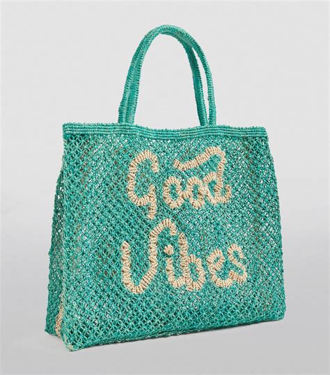 Womens The Jacksons Blue Large Good Vibes Tote Bag Harrods UK