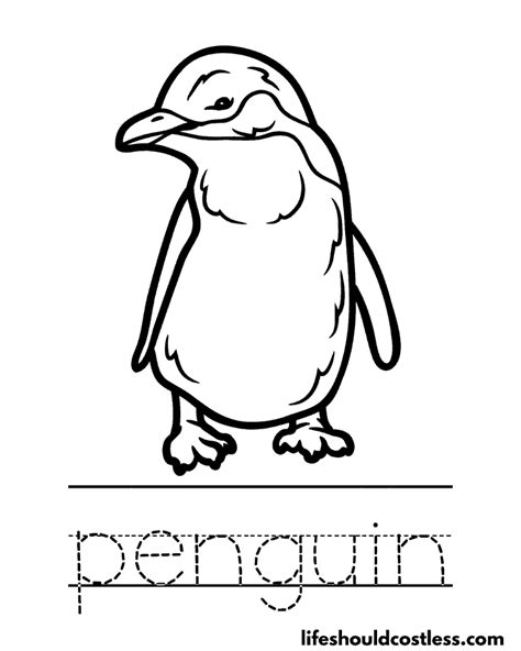 Penguin Coloring Pages Free Printable Pdf Templates Life Should