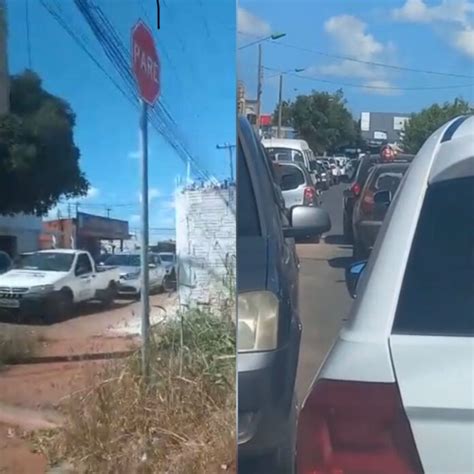 Motoristas Formam Longas Filas Em Postos De Cuiab No Dia Livre De