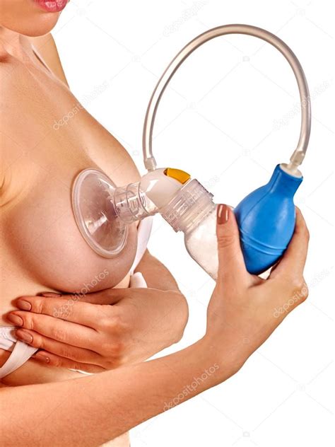 Lactancia Materna Femenina Desnuda Con Extractor De Leche