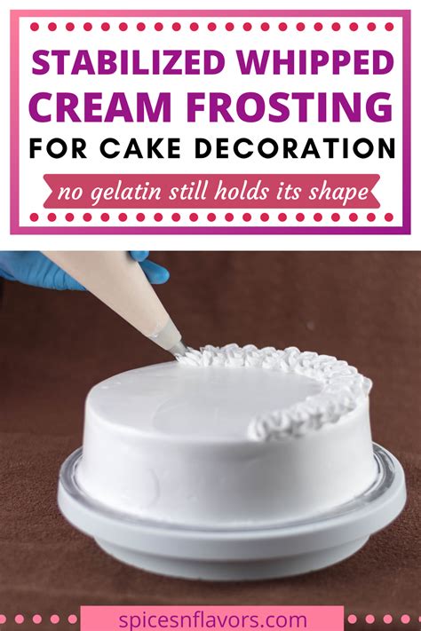 Stabilized Whipped Cream Frosting For Cake Decoration Recipe