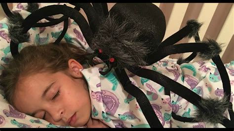 Giant Spider Attacks Girl Sleeping Halloween Skit Bellajule Youtube