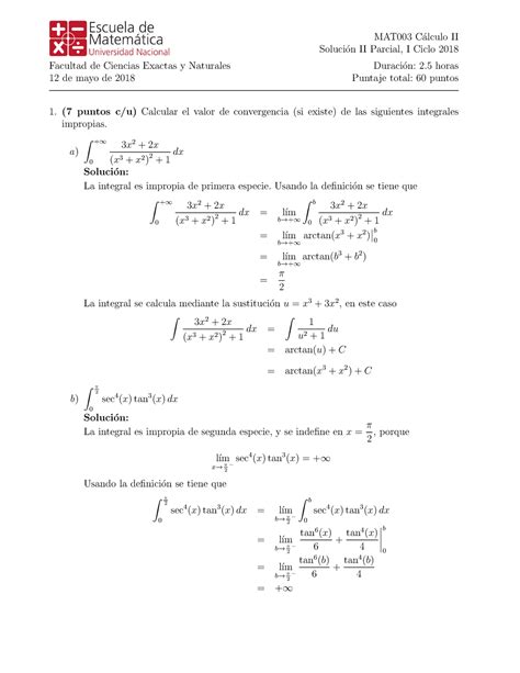 Examen Mayo Preguntas Y Respuestas Mat Calculo Ii Soluci