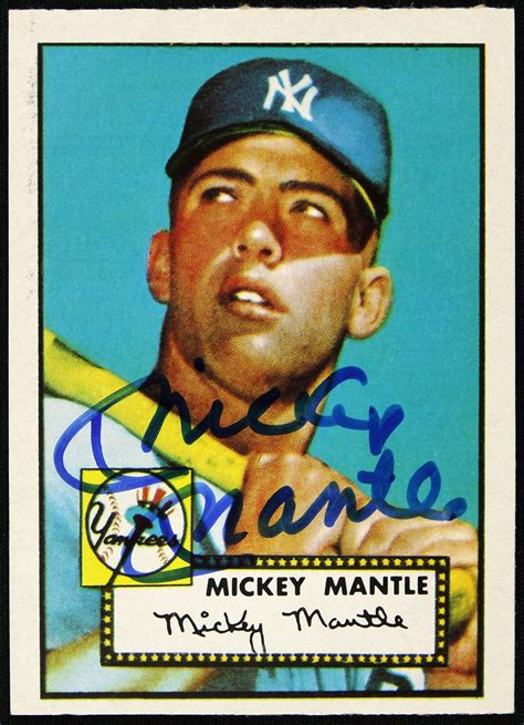 Lot Detail 1952 Mickey Mantle Signed 311 Topps Reprint Trading Card