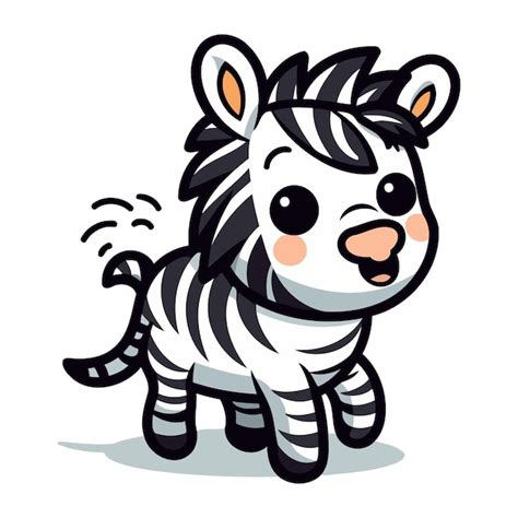 Una Zebra Linda Aislada Sobre Un Fondo Blanco Ilustraci N De Dibujos