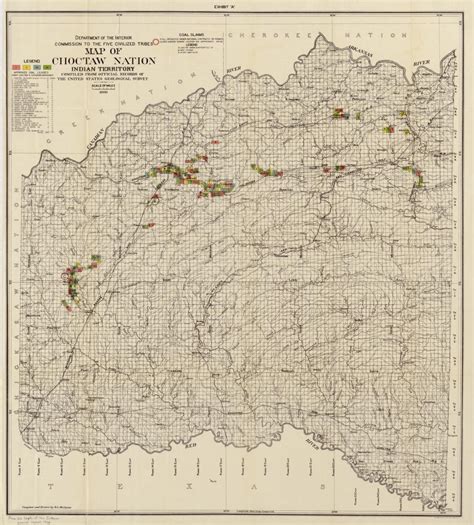 Map Of Choctaw Nation Indian Territory Compiled From Official