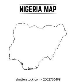 Outline Simple Map Nigeria Stock Vector Royalty Free