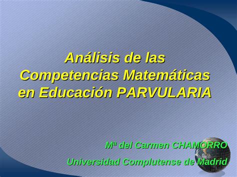 PDF Análisis de las Competencias Matemáticas en Educación PARVULARIA