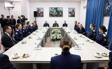 Meeting with graduates of the Krasnodar Higher Military Aviation School ...