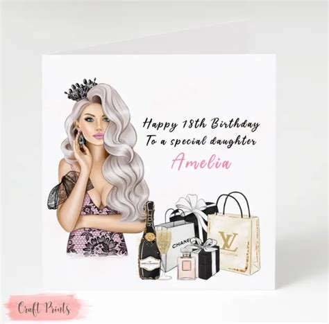 Personalised Female Birthday Card 18th 20th 21st 25th 30th Daughter Sister Niece £3 00 Picclick Uk