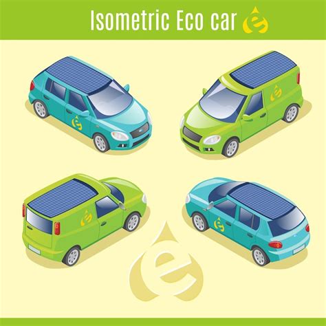 Isometric Eco Electric Cars Collection Free Vector Download Hd Stock