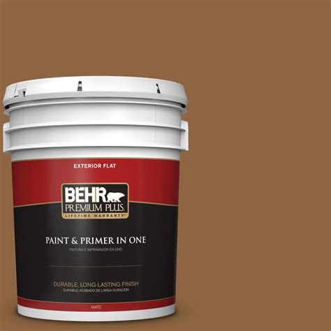 Behr Premium Plus 5 Gal 270f 7 English Saddle Flat Exterior Paint