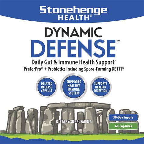 Stonehenge Health Dynamic Defense Probiotic Preforpro Healthy Gut And Immune System 60 Veggie