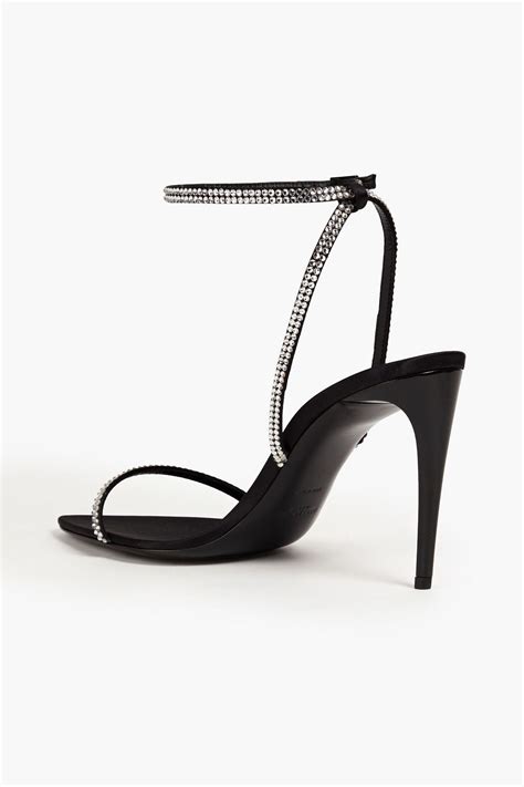 Saint Laurent Crystal Embellished Satin Sandals The Outnet