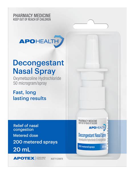 ApoHealth Decongestant Nasal Spray 20ml LFA First Response