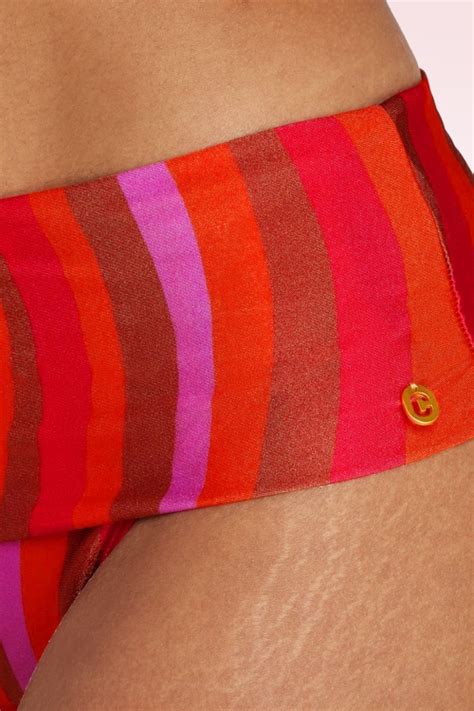 TC Beach Flipover Shiny Waves Bikini Bottom In Multi Shop At Topvintage