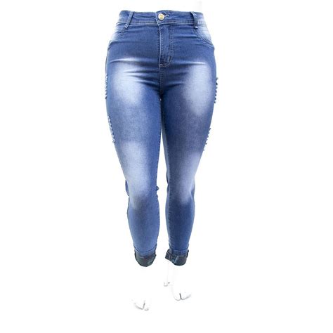 Calça Jeans Feminina Plus Size Rasgadinha Hot Pants Cheris Ane Jeans 10 Anos