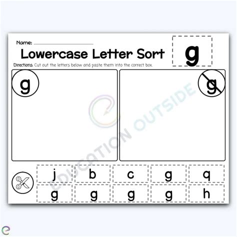 Letter G Cut And Paste Worksheets For Preschool Printable