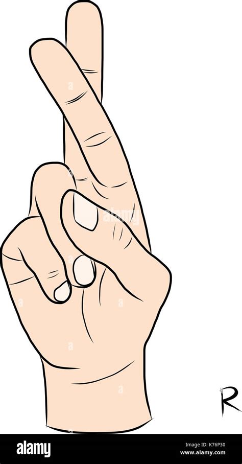 Sign Language And The Alphabetthe Letter R Stock Vector Image And Art