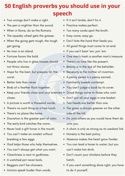 50 English proverbs you should use in your speech - wordscoach.com ...