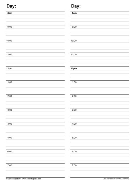 Free Daily Schedules In PDF Format 30 Templates