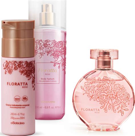 Combo Presente Floratta Rose Desodorante Colônia 75ml Creme Corporal