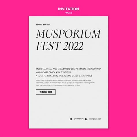 Premium Psd Music Show Invitation Template