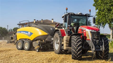 Massey Ferguson S New Holland Straw Baling Youtube