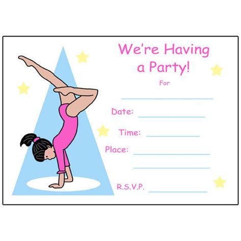 Gymnastics Invitations Printable Printable Word Searches