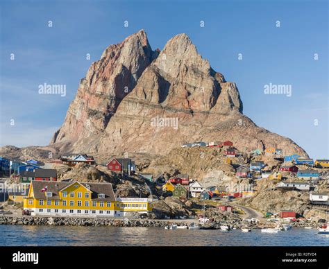 Small Town Of Uummannaq In Northwest Greenland Denmark Stock Photo Alamy